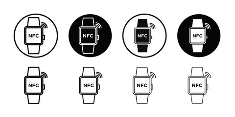 NFC bracelet connected icon Thin line art collection