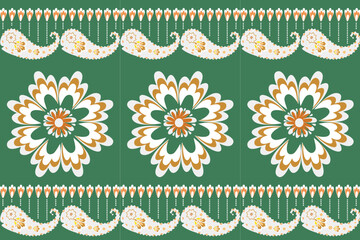 Floral,flowers, seamless, traditional ethnic, thai pattern, fabric pattern for textiles, rugs, wallpaper, clothing, sarong, batik, wrapping, embroidery, print, background, cover, illustration, vector.