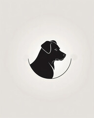 This dog logo is designed with a clean and minimal approach.