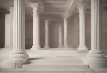 podium 3d product antique placement ancient white object background rendering setting columns greek colonnade doric old sculpture illustration history ionic architecture pillar arch three-dimensional