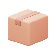 Fototapeta premium 3d icon illustration of a cardboard box package