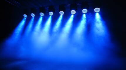 Blue Stage Lights with Concert, Spotlight, and Smoke.
