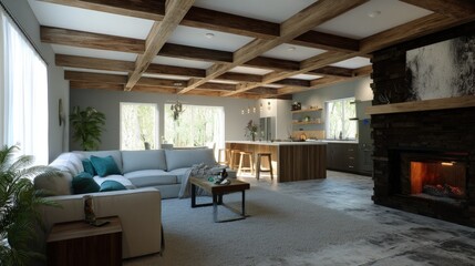 Naklejka premium Modern, rustic interior design