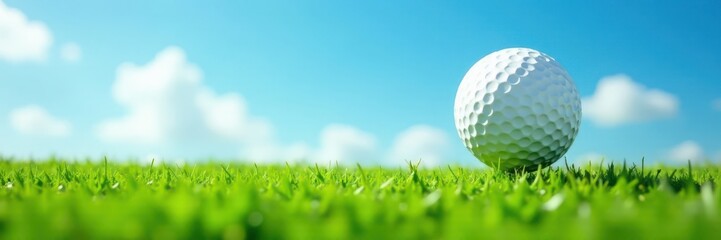 Ball bouncing on green grass with blue sky above, grass, nature