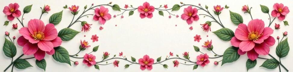 Obraz premium Delicate flower motifs intertwined with geometric shapes, color, abstract background
