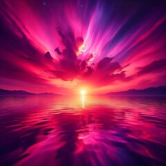 A celestial blaze of magenta and