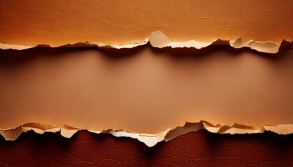 background with brown torn paper motif on top and bottom