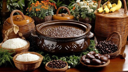 Hearty bean and rice dish, ready to be shared