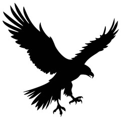 Majestic Eagle Silhouette Soaring High in the Sky During Sunset Against a Vibrant Backdrop Generative AI