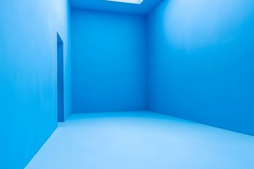 Fototapeta premium Abstract Blue Room Interior Minimalist Design Empty Space