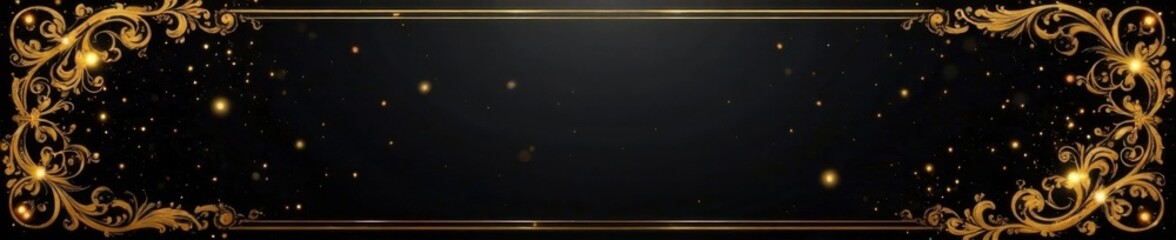 Obraz premium Shimmering black and gold luxury VIP coupon background with ornate design , premium, metallic, embossing