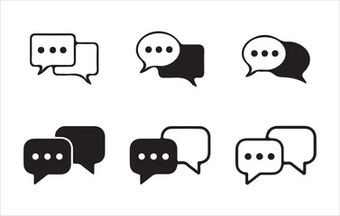Comment icon speech bubble symbol. Speech bubble collection. Chat thin line icon set. Contains speech bubbles, messages, and inboxes. Vector Illustration