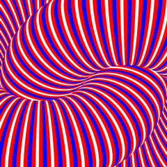 Surreal Red, Blue and White Striped Pattern Background