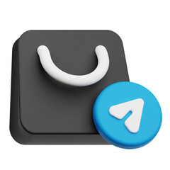 shopping bag 3d icon isolated on the transparent background