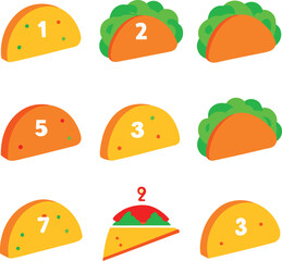 vector illustration of a set of different food