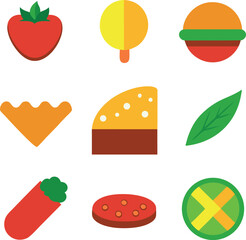 different-fast-food-toppings-vector-element-set 