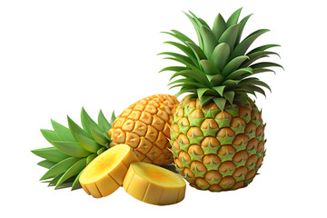 pineapple 3d on transparent background