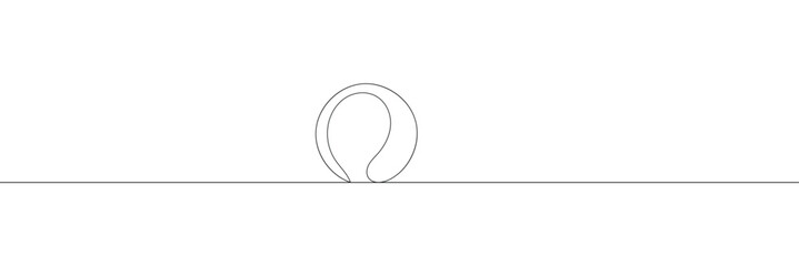 Single line drawing of tennis ball. equipment one continuous line art, Tennis ball continuous line. Continuous one line drawing tennis ball. Sport concept, Illustration of tennis&nbsp;ball&nbsp;moving&nbsp;&nbsp;.EPS&nbsp;10 
