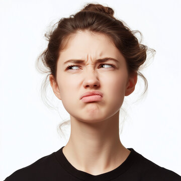 Annoyed Woman Rolling Her Eyes Isolated on White Background &ndash; Stock Photo.