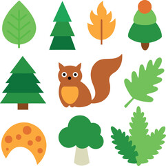 different-forest-vector-element-set