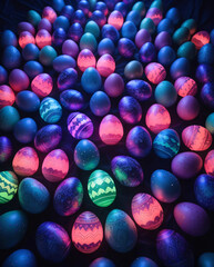 Fototapeta premium The Easter eggs in this image are beautifully decorated for Easter.