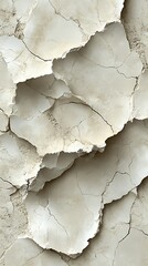 Naklejka premium Cracked Paint Texture Phone Wallpaper Peeling Light Colored Layers Revealed on Weathered Surface | HD Vertical Background