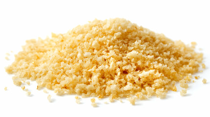 Breadcrumbs Golden Crispy Pile Isolated on White Ingredient for Cooking Baking Food Preparation Recipe Detail Texture