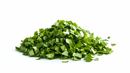 Fototapeta premium Chopped Parsley Herb Pile Fresh Green Isolated on White for Culinary Use