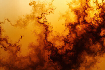Mesmerizing Ink in Water: Gold & Light Brown Organic Patterns in Dreamlike Photography