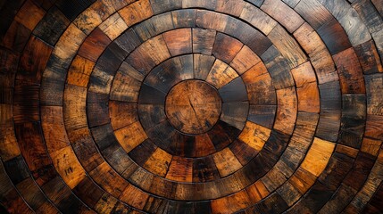 Fototapeta premium parquet wood floor pattern with tree rings texture wooden triangular flooring abstract hardwood background