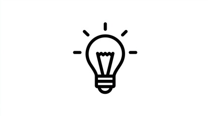 Line icon of a lightbulb representing idea or innovation isolated on white background for creativity and inspiration concepts