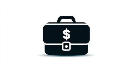 
Vector icon of a briefcase with a dollar sign isolated on white background for business and finance concepts
