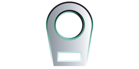 Realistic Silver Zip Puller Vector Illustration.	