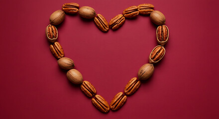 Obraz premium Heart of Pecans AI Generated