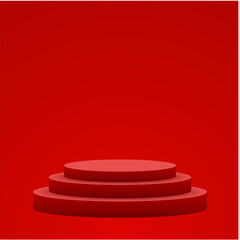 Red Podium Stage Vector Design