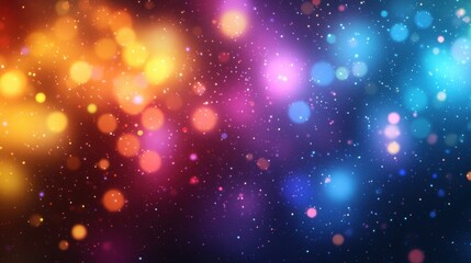 Obraz premium Colorful bokeh lights creating a vibrant background for celebrations