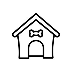 Dog House black line art vector