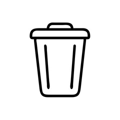 Bin black line art vector