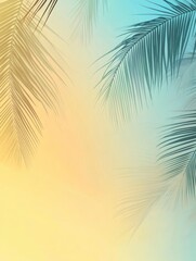 Fototapeta premium Palm Leaves Silhouette with Soft Gradient Background for Summer Vibes