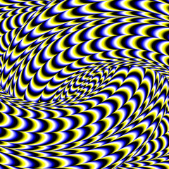 Psychedelic optical spin illusion background.