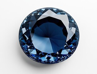 Deep blue round gemstone