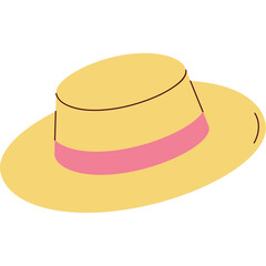 Flat Style Beach Hat Vector for Summer Vacations
