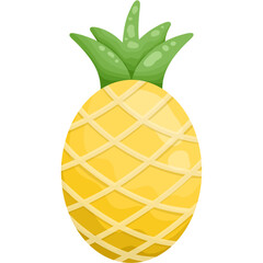 Pineapple with leaves in  illustration showcasing a fresh and juicy tropical fruit