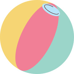 Colorful Flat Style Illustration of a Beach Ball for Summer Fun