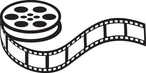 film strip, film reel movie vector art, film strip frame silhouette vector illustration