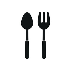 Spoon and fork icon represents everyday dining, essential tableware, and simple culinary moments.