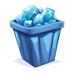 Sparkling blue crystals in a treasure chest a magical find