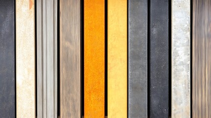 A display of various colored and textured building materials.