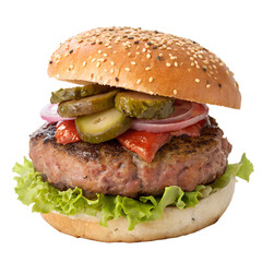 Hamburger isolated on transparent background