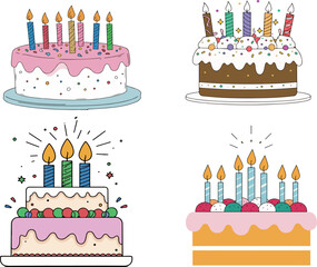 Birthday Cakes with Candles